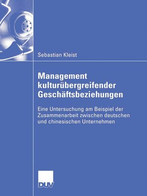 cover image of Management kulturübergreifender Geschäftsbeziehungen